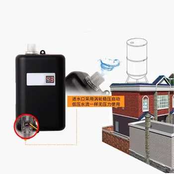 

Miniature Electric Faucet Digital Display Water Heater Electric Water Tap Water Heat Tap for Kitchen Sink Basin Bathroom (Black