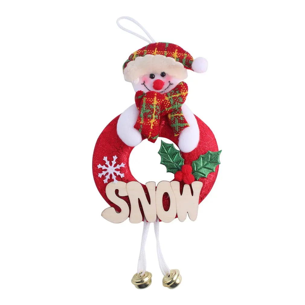 Рождественское украшение Jingle Bell Подвеска с Санта Клаусом Рождественская елка украшения Висячие с Jingle Bells дверь стена письмо колокольчик подвеска - Цвет: Snowman