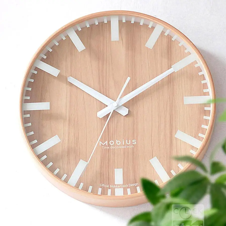 Скандинавские деревянные настенные часы современный дизайн кухня гостиная домашний деревянный Декор часы с подвеской тихий круглый 12 дюймов - Цвет: B