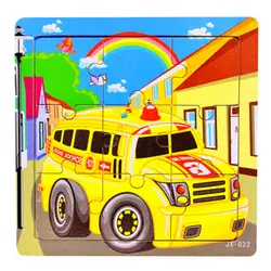 Пазлы для детей 9 шт. мультфильм головоломки с животными Пазлы светодиод автомобильной шины CAN деревянные детские игрушки развивающие игры