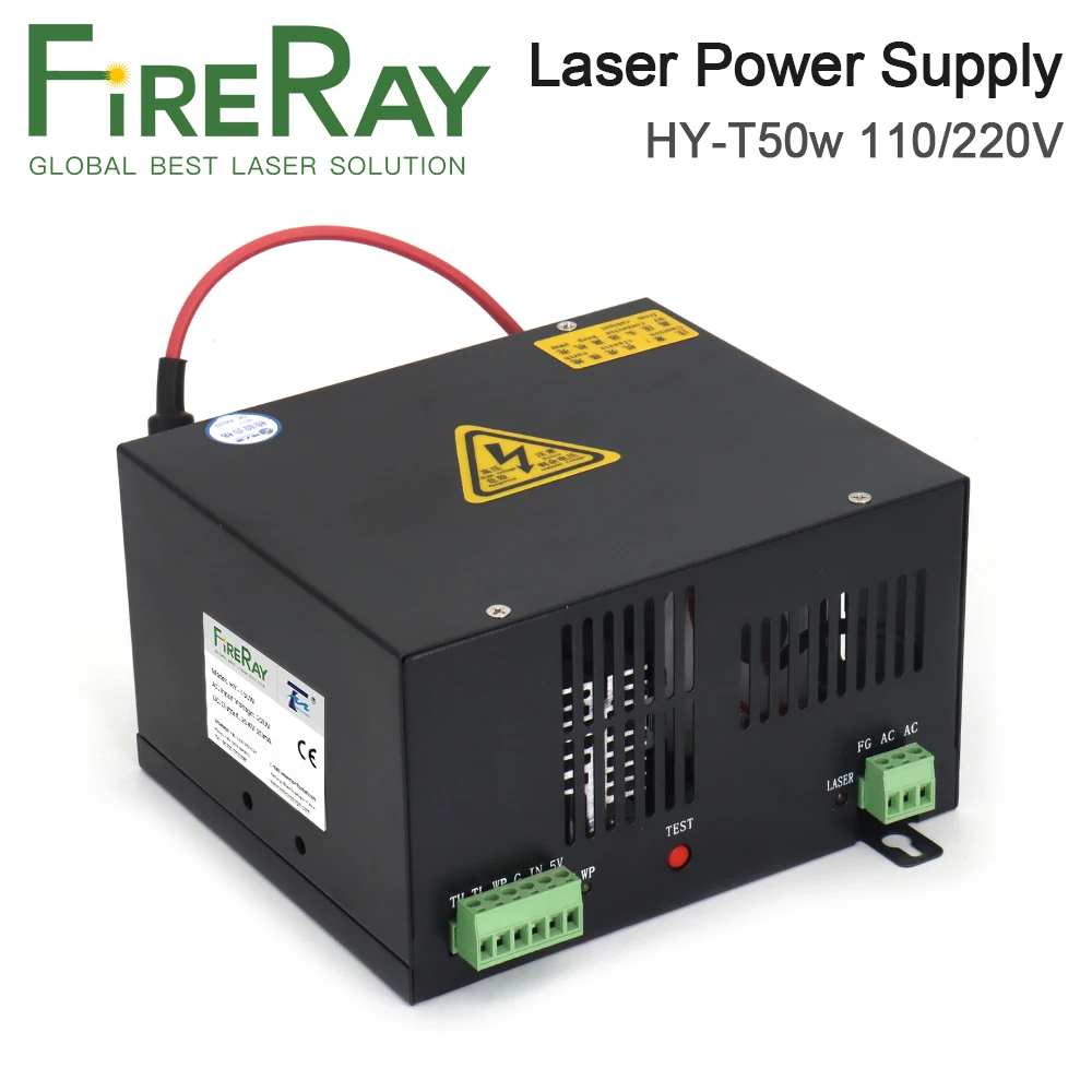 

FireRay 50W CO2 Laser Power Supply HY-T50 110V/220V For CO2 Laser Tube High Voltage Engraving Cutting Machine