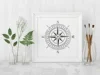 Compass Stencil for Painting on Wood, Walls, Fabric, Airbrush, More   Reusable 11.8 X 11.8 Inch Mylar Template ► Photo 3/6