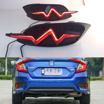 

CSCSNL 2pcs For Honda Civic 2016 2017 2018 driving Rear Fog Light Taillight Brake warning light Reflector Light Signal Lamp