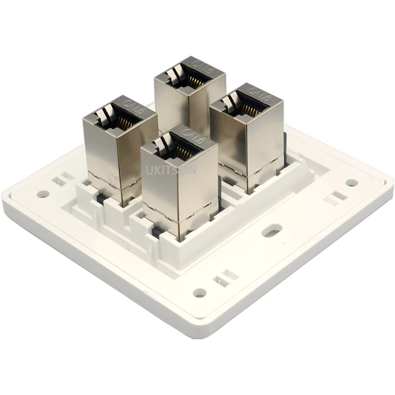 Tomada de Parede Feminina Placa Facial 86x86 mm Cor Branca com Portas Protetoras Cat6 para Soquete de Rede - Imagem 3