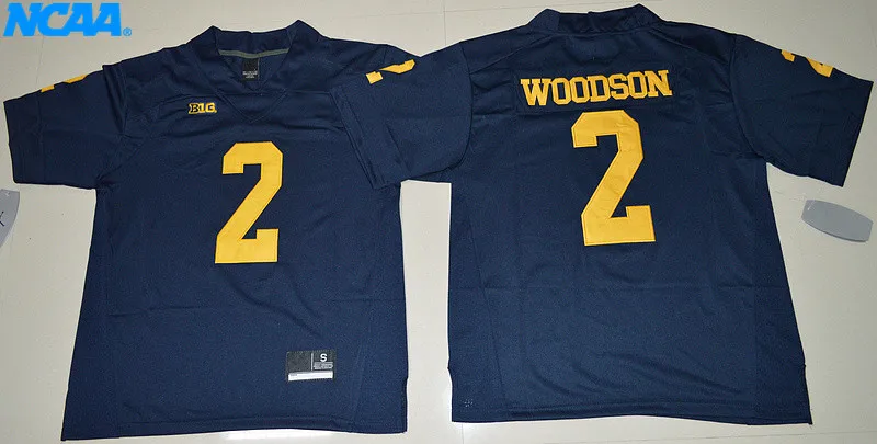 5 New Arrival High Quality Charles Woodson#2 College T-shirt Jersey S-XXXL - Цвет: 5