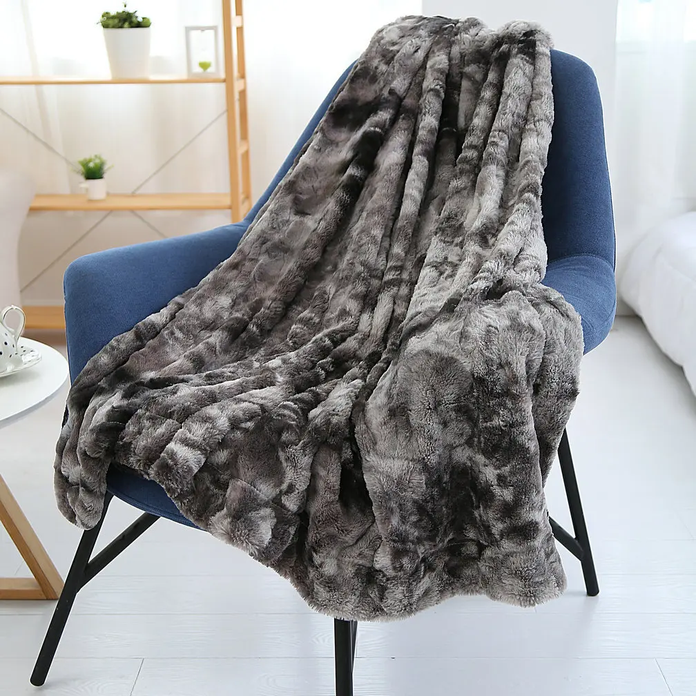 

Throw Blanket Bed Sofa Long Shaggy Soft Warm Blanket Fluffy Plush Faux Fur