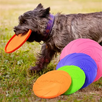 

Hot new Funny Silicone Flying Saucer Dog Cat Toy Dog Game Flying Discs Resistant Chew Puppy Training Interactive Dog Supplies
