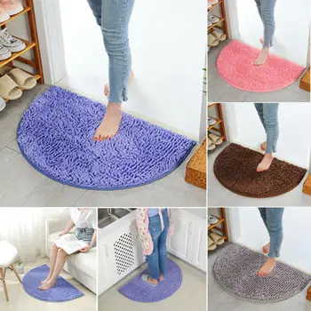 

Semicircular Shape Soft Microfiber Shaggy Non Slip Absorbent Bath Mat Bathroom Shower Rugs Carpet for home living room 40x60cm