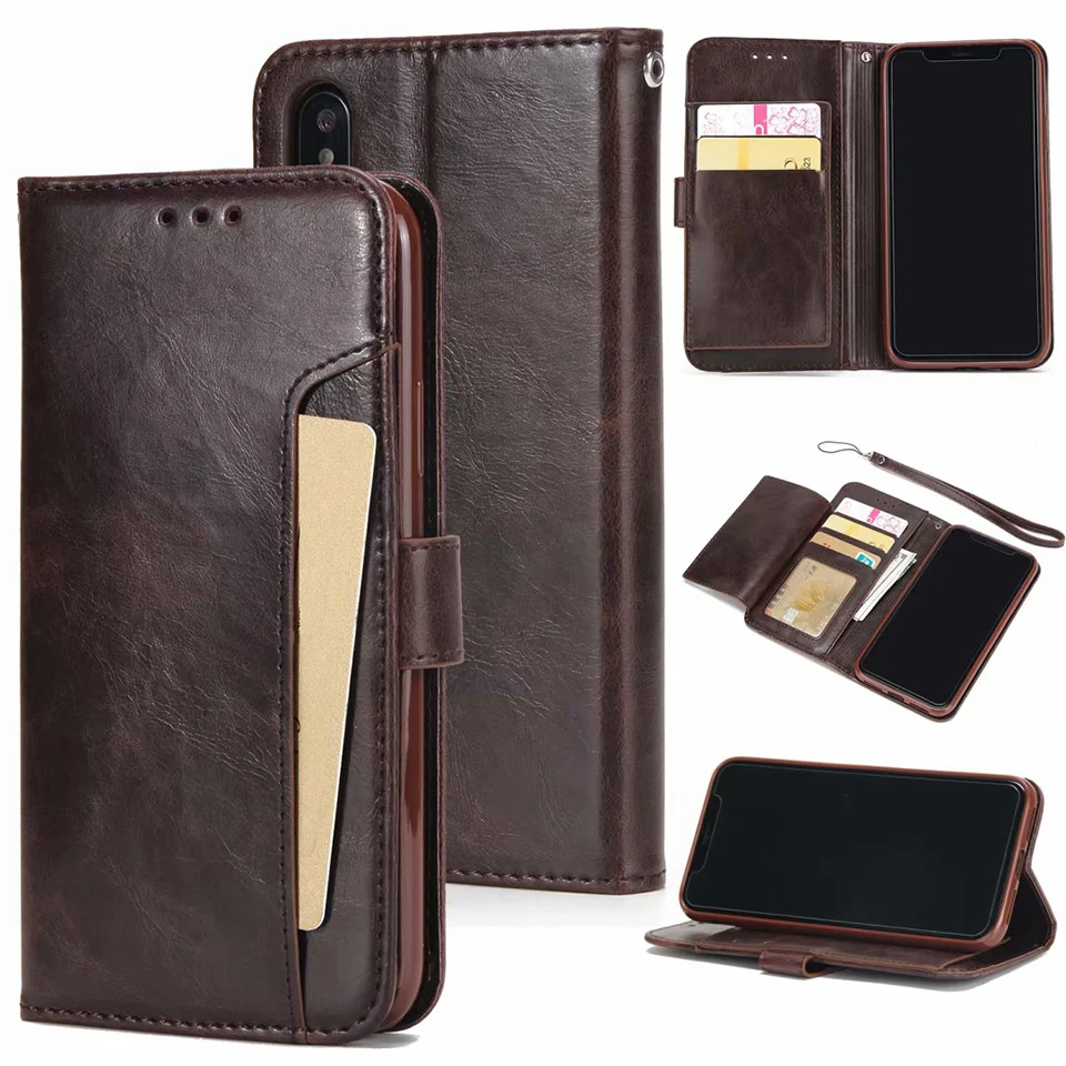 

Luxury Leather case for iPhone 5 5S SE 6 7 8 Plus X Case Wallet Flip Case For iPhone Xs XR Xs Max Card Slots Phone Cover Coque