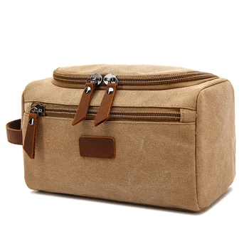 

Canvas Toiletry Bag for Men Wash Shaving Women Travel Make UP Cosmetic Pouch Bags Case Organizer