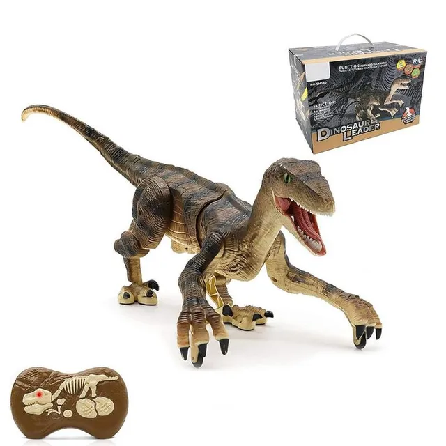 RC Dinosaur 2.4 Ghz Simulation RC Velociraptor Intelligent Remote Control Dinosauria Toy With LED Light Roaring Gift for Kid 2
