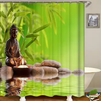 

Bathroom Set Shower Curtain Waterfall Series Non slip Mats Bath Carpets Toilet Seat Cover Floor Mat Pedestal Rug Toilet Cover