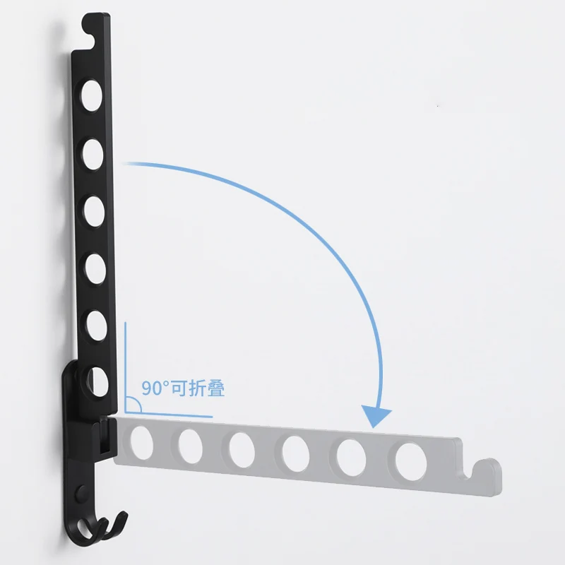 Waterproof Aluminum Multifunction Retractable Wall Mount Hanger Folding Clothes Hangers Clothes Towel Rack Indoor Space Saving 2