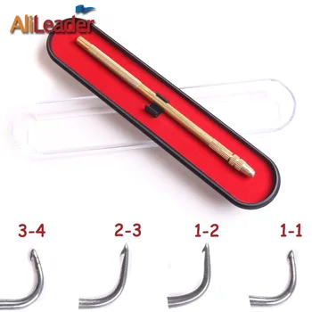

Alileader New Ventilating Needle, One Holder And 4 Different Size Needles For Kniting Wigs Copper Hair Weaving Lace Wig Tools