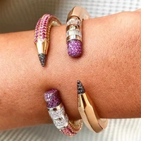 Missvikki Original Mix Match Stackable Pencil Bangle For Women Bridal Wedding Cubic Zircon Open Dubai Bracelet Party Jewelry 2