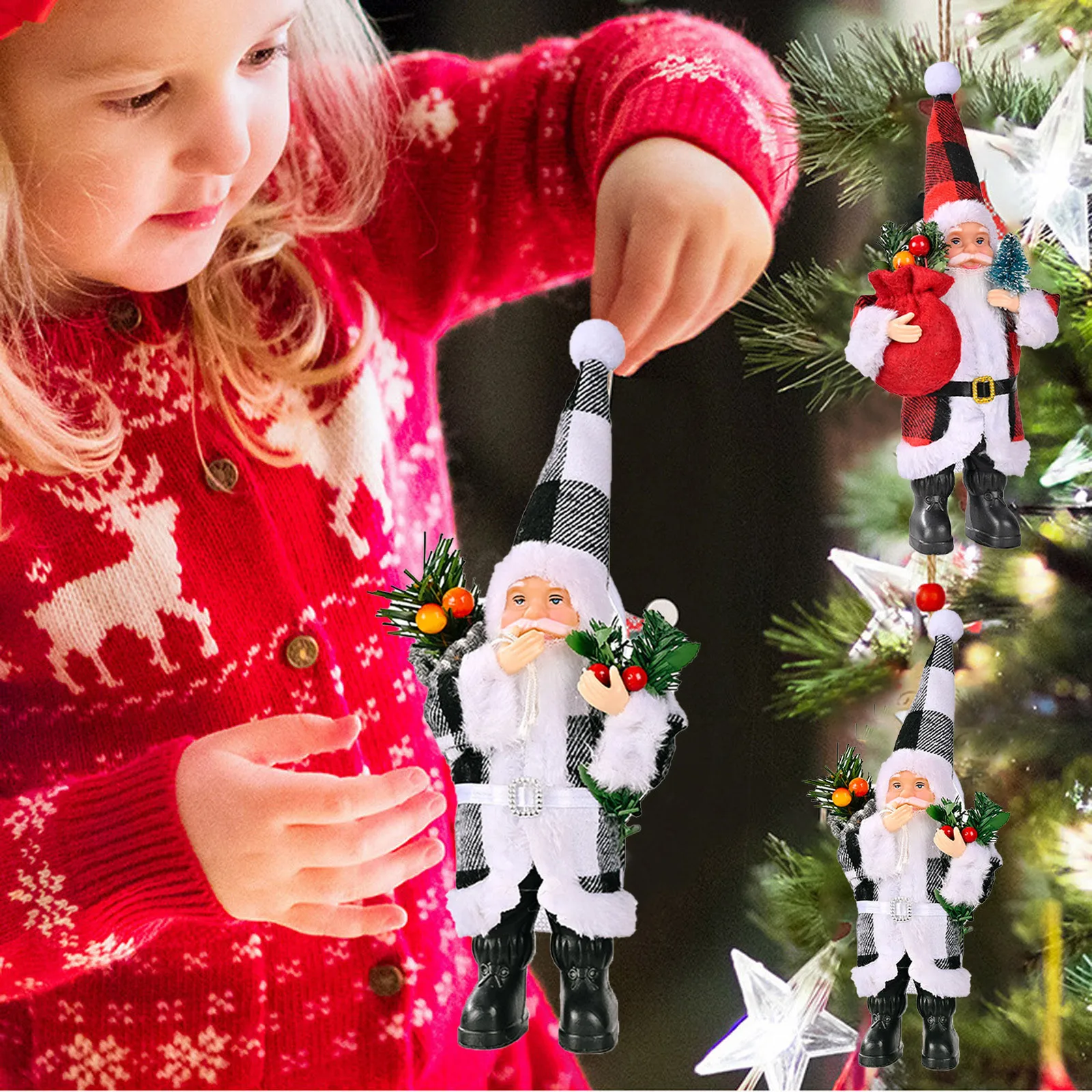 Raz Christmas Decorations 2022 Christmas Decorations Gifts For New Year 2022 Decor Santa Claus Plaid Santa  Claus Decoration Holiday Gifts Year's Ornaments Eve|Pendant & Drop Ornaments|  - Aliexpress