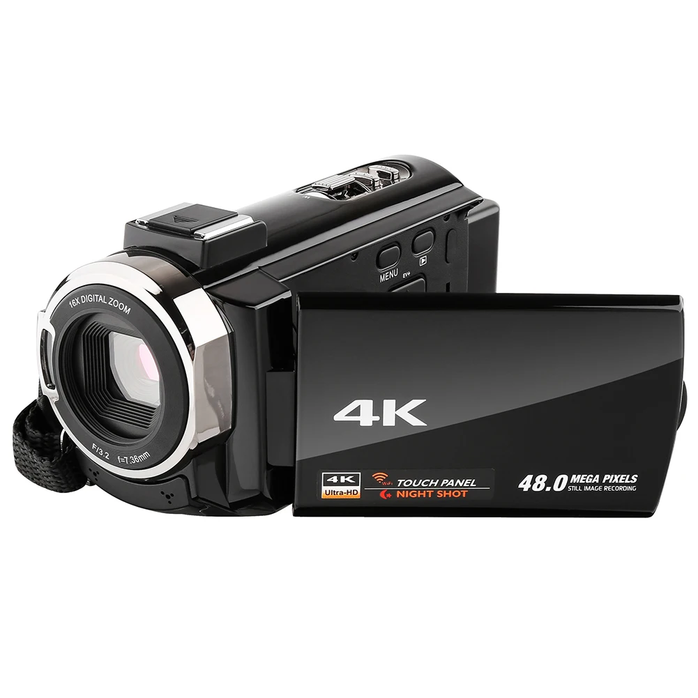 3 дюйма 4K HD Цифровая видеокамера Камера 48 МП 16X зум w/микрофон ИК Ночное видение Cemera Wi-Fi видеокамера с Камера профессиональной фотографии инструмент