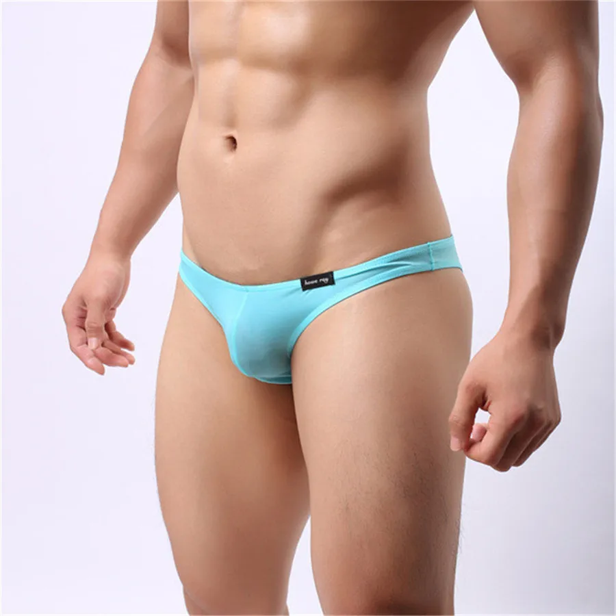 1 шт. Прохладный лед шелковое летнее Сексуальное белье Трусики Для мужчин размера