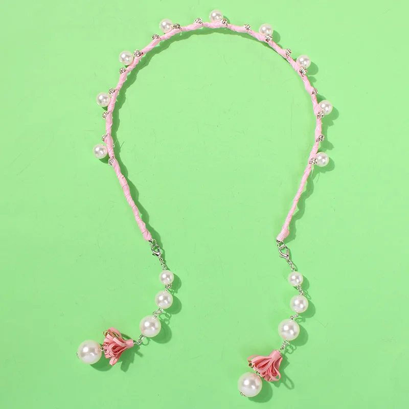 

Lalynnly Imitation Pearl Tassel Earring Hair Hoop For Women Girls Flower Hairbands Wedding Party Headwear Bridal Jewelry F08051