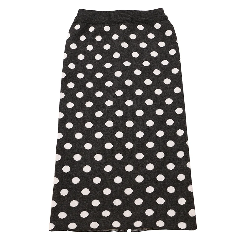 Knitted Women skirt Korean version New wave point High Waist Skinny Skirt open fork bag Skirt Female Casual Winter Skirt
