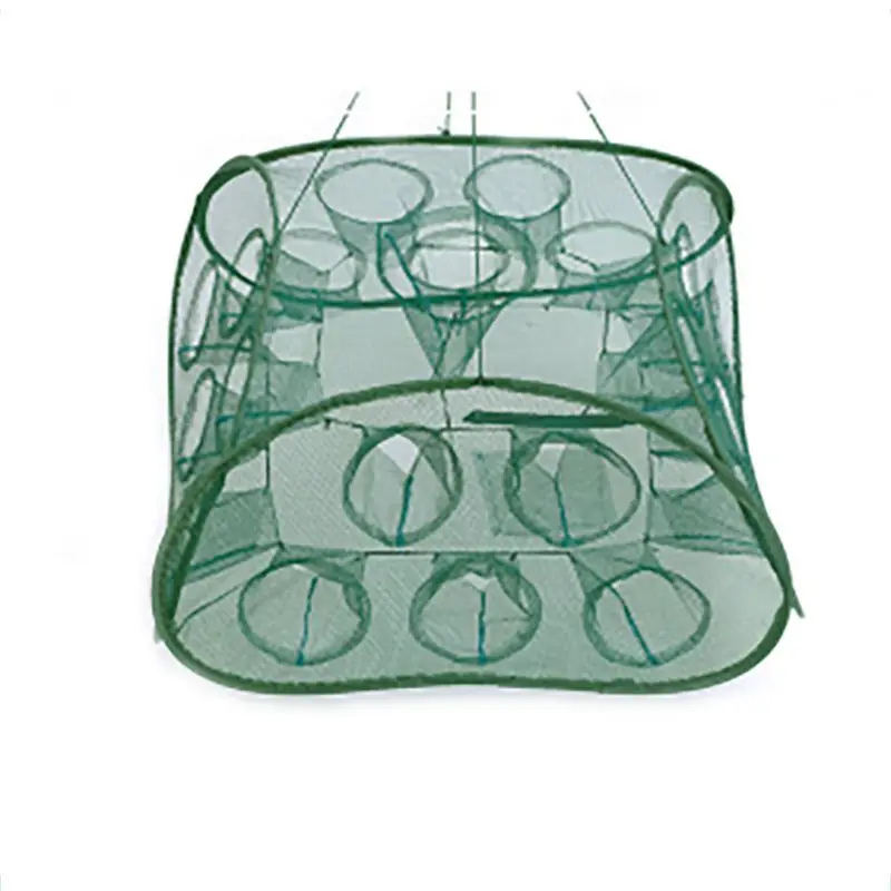 Strengthen 5-13 Holes Automatic Fishing Net Nylon Foldable Catch Fish Trap For Fishing Shrimp Minnows Crab Cast Mesh Fishing Net