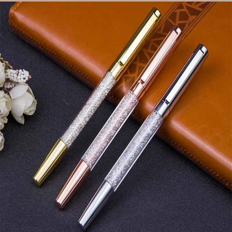 

Creative Diamond Pen Set Colorful Business Office Roller Ball Pen Metal Ball point Pens Stationery applies for Christmas Gift