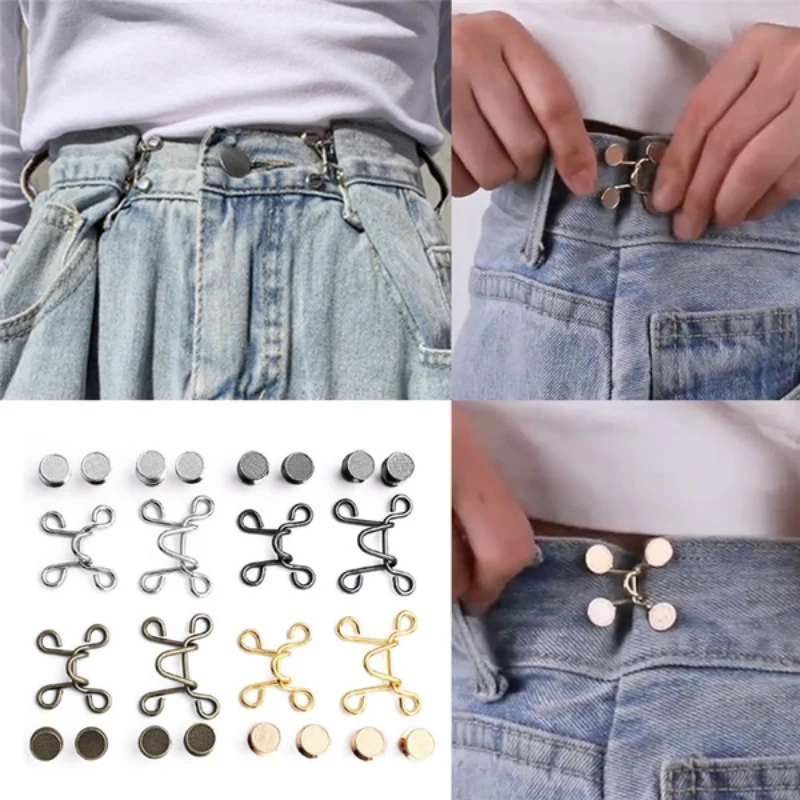 Ensemble d'extension de taille 6 en 1 pour Jeans, sans clou, bouton d' extension de taille pour pantalons, 32mm - AliExpress