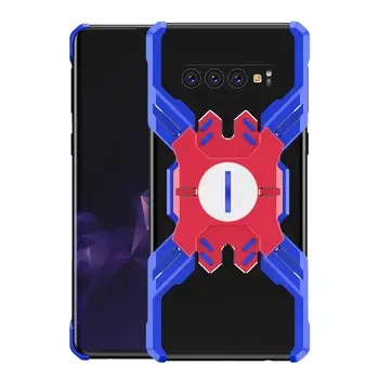 

Hero Series Metal Bumper for Galaxy S10 Note10 Plus Note8 Note9 S9 Plus Case Coin Stand Magnet Car's Holder Edge Protective Case