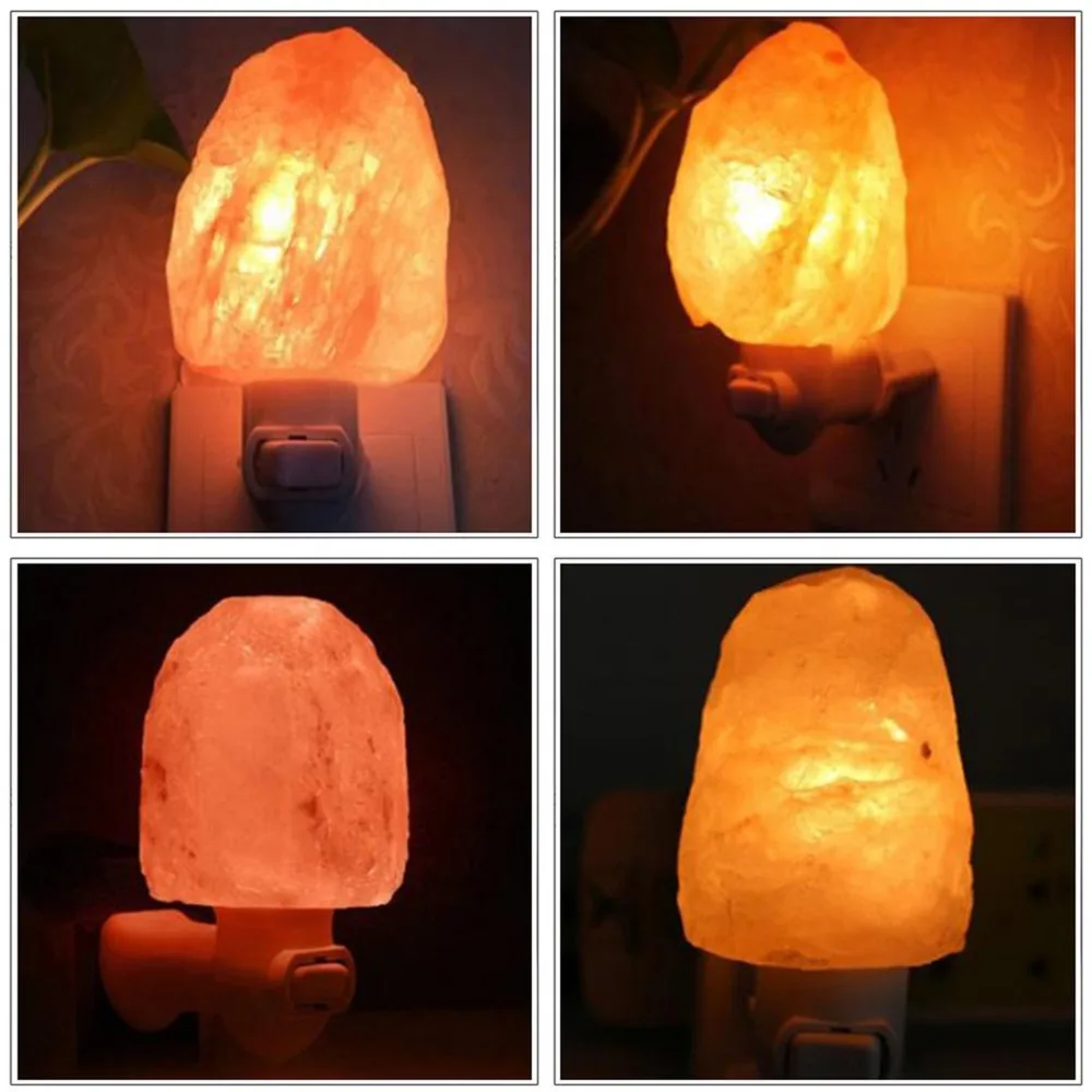Гималайская соляная лампа ручной работы, натуральная соль, камень ETL, настенный светильник с вилкой EU/US, ночник для очистки воздуха
