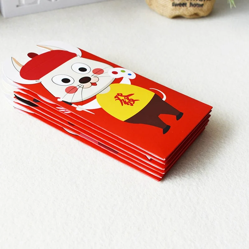 6 шт./компл. китайский год красный конверт для денег года, бело-серые кисточки пакет мешок на весну