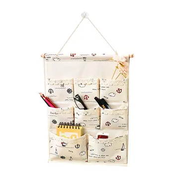 

Cotton And Linen Daily Wall Hanging Bag Door Pouch Storage Bags Wall Hanging Home Office Organizer Decor