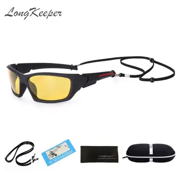 

Hot Polarized Men's Sunglasses with Strap Zipper Box Women Driving Goggles Luxury Night Vision Yellow Lens oculus masculino