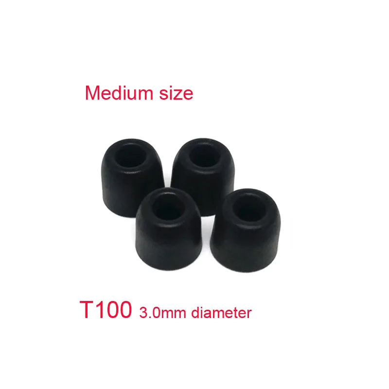 T100 M 2pairs black T100 T200 T400 T500 пенные наконечники для наушников, наушники-вкладыши, гарнитура, наушники с шумоизоляцией, усиленные басы, медленный отскок, губки - Цвет: T100 M 2pairs black