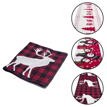 

Cotton Linen 180*35cm Embroidered Christmas Tablerunners Deer Christmas Tree Table Decor Kitchen Accessories Banquet Tablecloth