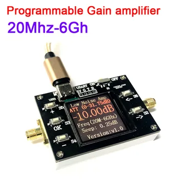 

20MHZ to 6GHZ Low Noise Programmable Gain Amplifier 31.75DB Dynamic range LCD digital display TYPEC power for Ham Radio