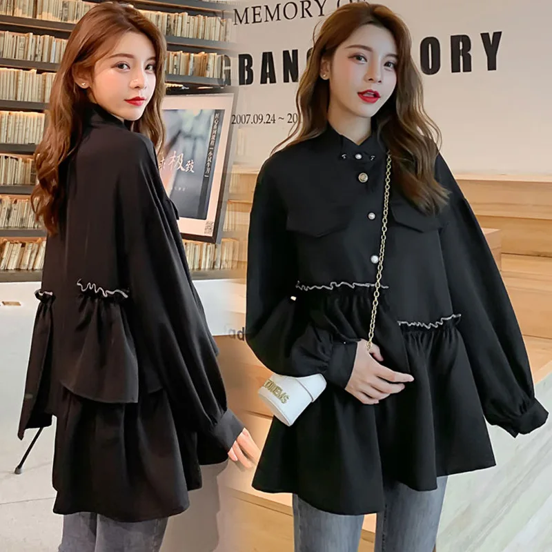 

Shanghai New Europe Sang 2020 Autumn Fat Mm Students Hong Kong Style Retro Shirt