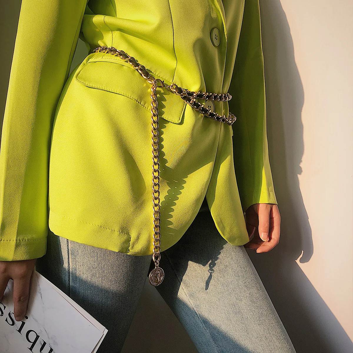 Модный дизайнерский женский пояс-цепочка с золотым металлом Ketting Riem ремни для платья Блестящий высококачественный декоративный женский аксессуар