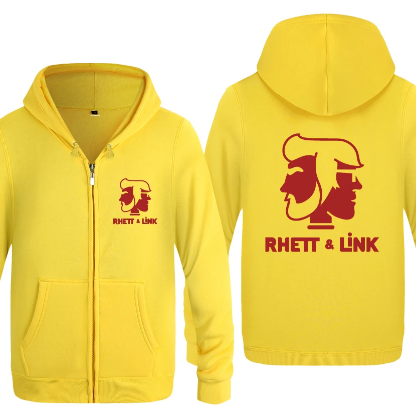 RHETT& LINK креативные толстовки, новинка, мужские флисовые толстовки на молнии с капюшоном, кардиганы - Цвет: HUAY HOT
