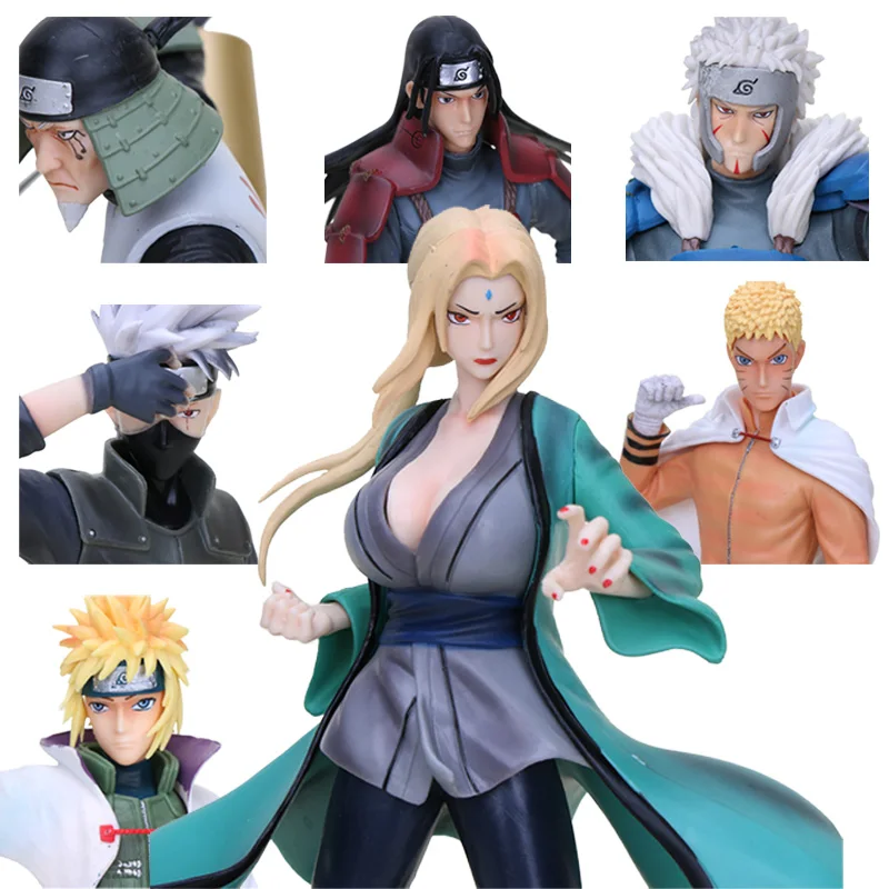 Аниме Наруто Shippuden фигурки Uzumaki Naruto Hatake Kakashi Tsunade Hashirama Senju Tobirama Sarutobi ПВХ Фигурки