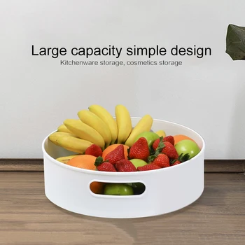 

Non-Slip Rotating Storage Tray Fruit Snack Dried Storage Plate Multifunctional Desktop Organizer tray For Kitchen Bathroom Hot