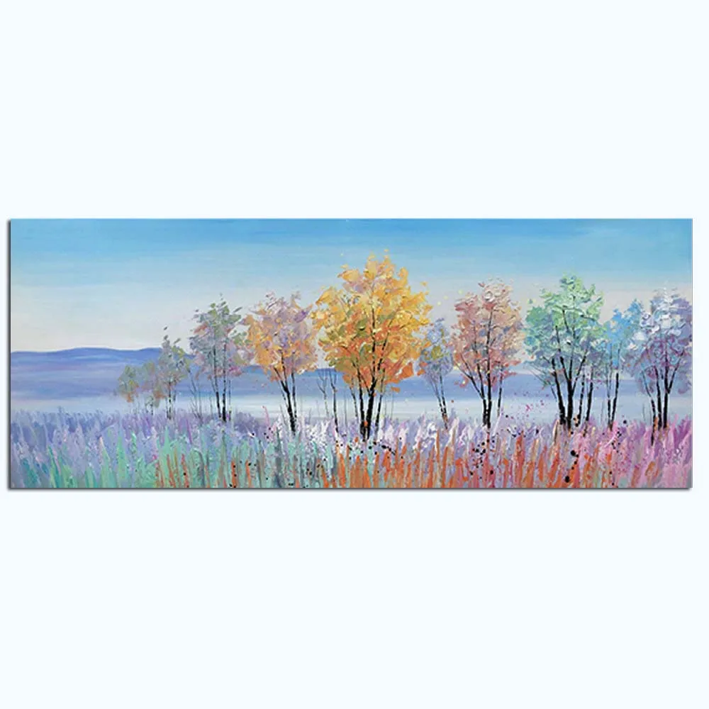 Hand Painted Abstract Art Impasto Colorful Tree Landscape Wall Picture Oil Painting Canvas Living Room Home Decor Drop Shipping Hand Painted Abstract Art Impasto Colorful Tree Landscape Wall Picture Oil Painting Canvas Living Room Home Decor Drop Shipping