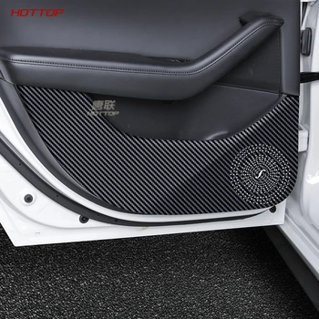 

Leather Carbon Fiber Texture Black Protector Side Edge Protection Pad Protected Anti-kick Door Mats Cover for Mazda 3 axela 2020