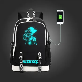 

New Anime Luminous Backpack for Boys Girls School Bag with Usb Charging Printing Student Laptop Travel Backpack for Men