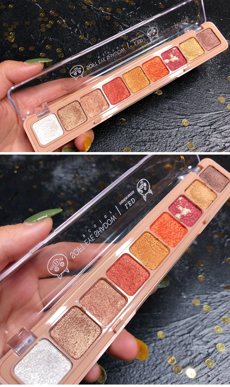 9 Цвет DuoChrome светодиодный палитра блестящих теней металлический блестящий голографический с украшением в виде кристаллов тени для век Палитра пигментный макияж палитра