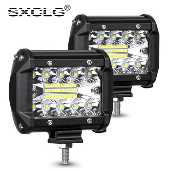 

SXCLG LED Light Bar 4inch 60W Driving Fog Off Road Lights Triple Spot Flood Combo Beam LED Cubes Lights for Truck Jeep ATV SUV