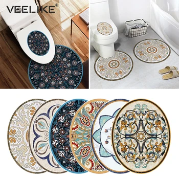

Modern Toilet Stickers Bathroom Creative Waterproof Ground Sticker Floor Wallpaper Home Decoration Decal Pattern DIY Mural Art