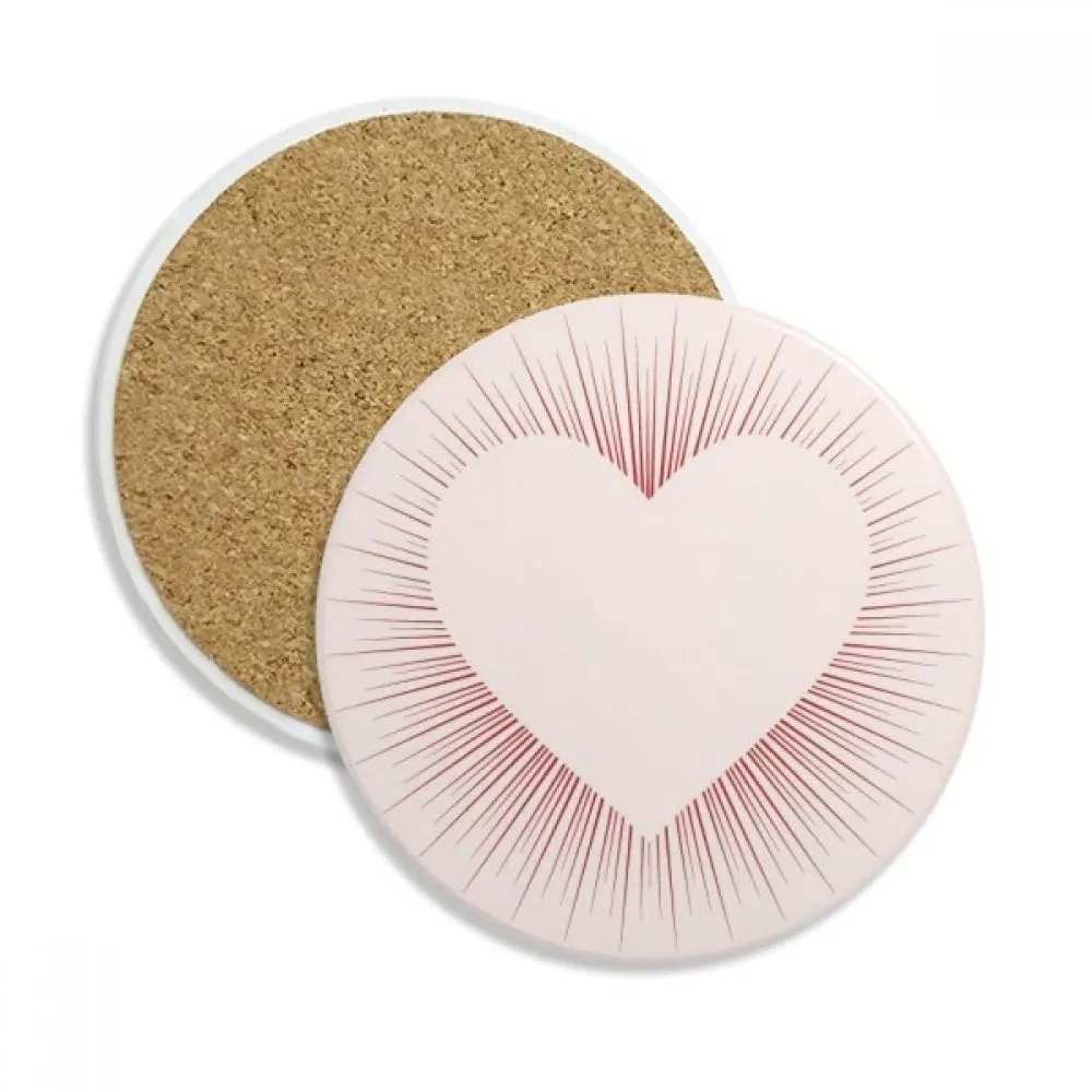 

Heart Shaped Love Valentine's Day Stone Drink Ceramics Coasters for Mug Cup Gift 2pcs