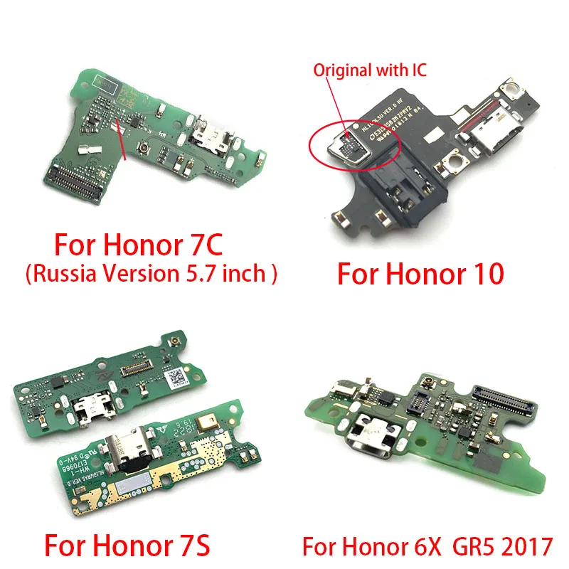 10 шт. USB разъем для зарядки Huawei Honor 7X 7S 6X GR5 2017 7A Pro Global Россия|Шлейфы мобильных