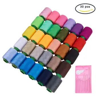 

1 Set 400 Yards Polyester Sewing Thread Cords Spools with 10pcs Iron Needles