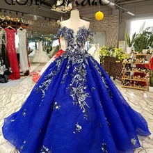 CloverBridal голубая грубая юбка Иллюзия корсета Кружева Аппликации блёстки пышные платья высокого качества 50 см поезд